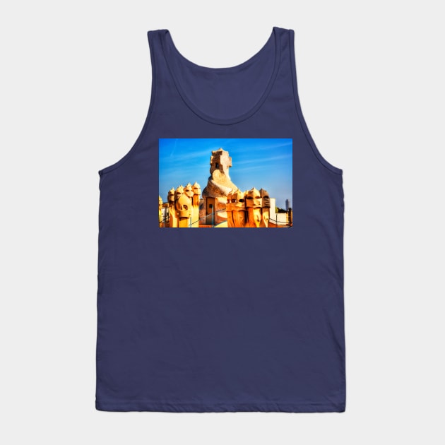 Casa Mila, Gaudi Chimneys Tank Top by tommysphotos